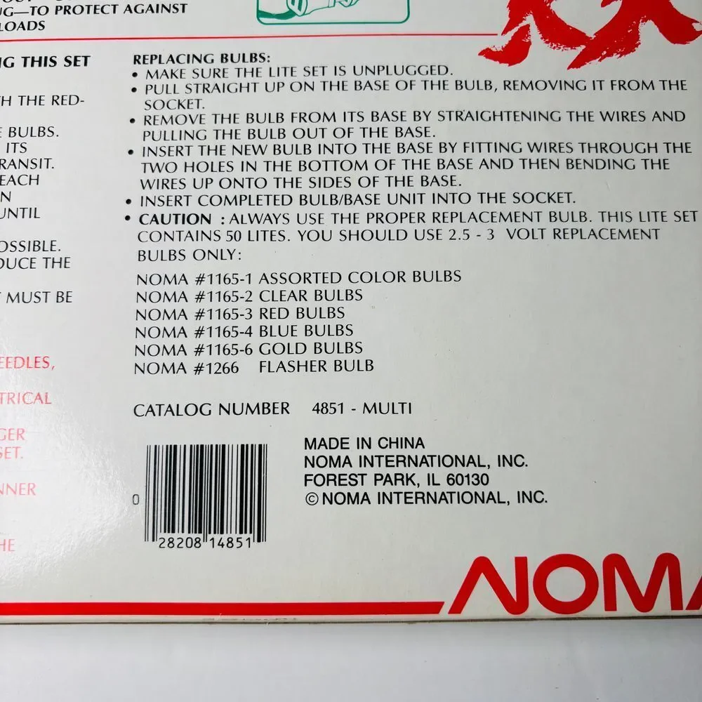 Vintage‎ Noma 50 Lite Set String -To -String Multi-Color Indoor/Outdoor NOS